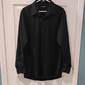 John Henry Black Casual Button Down Shirt
